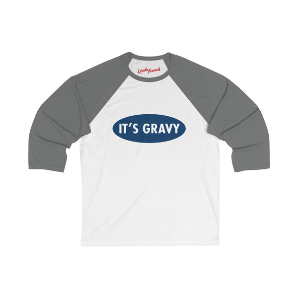 It's Gravy Logo - Unisex 3/4 Sleeve Baseball Tee